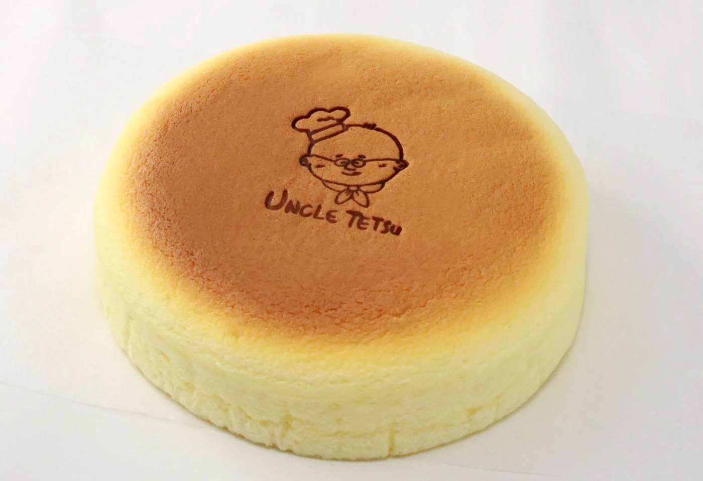 Uncle Tetsu original Japanese cheesecake with the brand stamp
